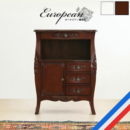 楽天市場】猫脚リビング収納 約幅60cm アンティーク 完成品 電話台