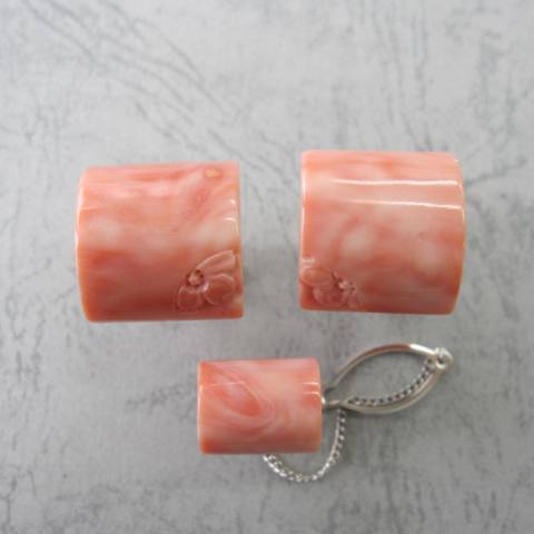 楽天市場】ピンク珊瑚 カフスセット メンズアイテム カフリンクス