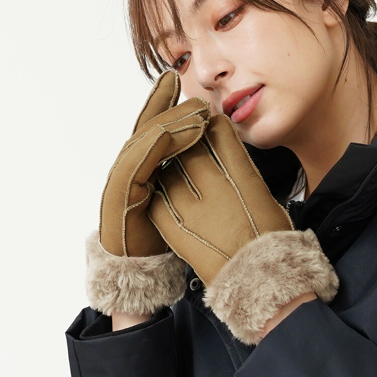 楽天市場】【期間限定価格】ムートン 手袋 グローブ レディース ダブル