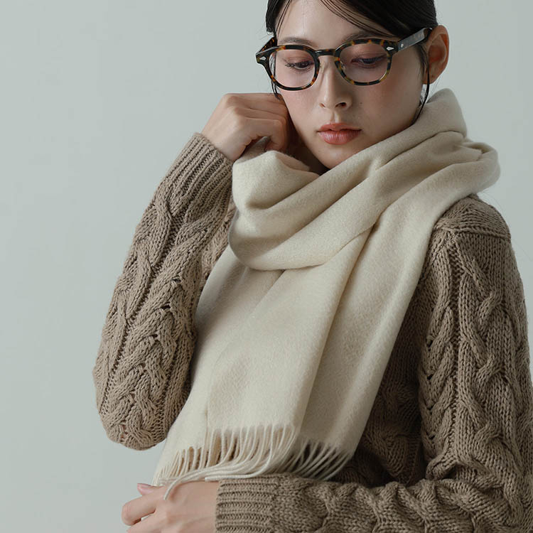 極美品】SUEWONG/スー・ウォン シルク100%ビジューストール・ショール