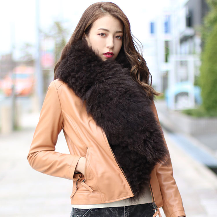 楽天市場】【40%offクーポン】ラム ファー マフラー レディース 毛皮