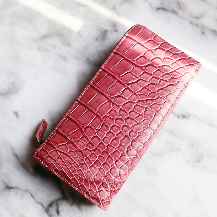 楽天市場】フランス クロコダイル L字ファスナー 長財布 レディース