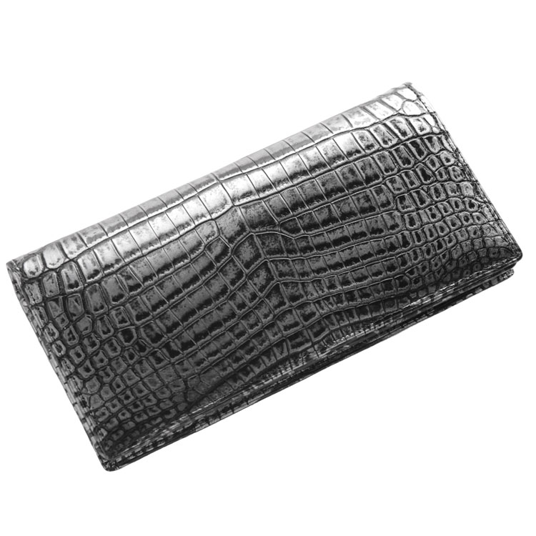 楽天市場】クロコダイル 長財布 センター取り 一枚革 無双 日本製