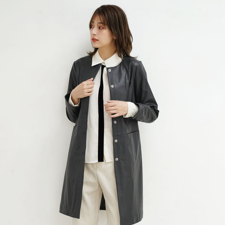 楽天市場】【訳あり】レザー コート アウター レディース ラムレザー