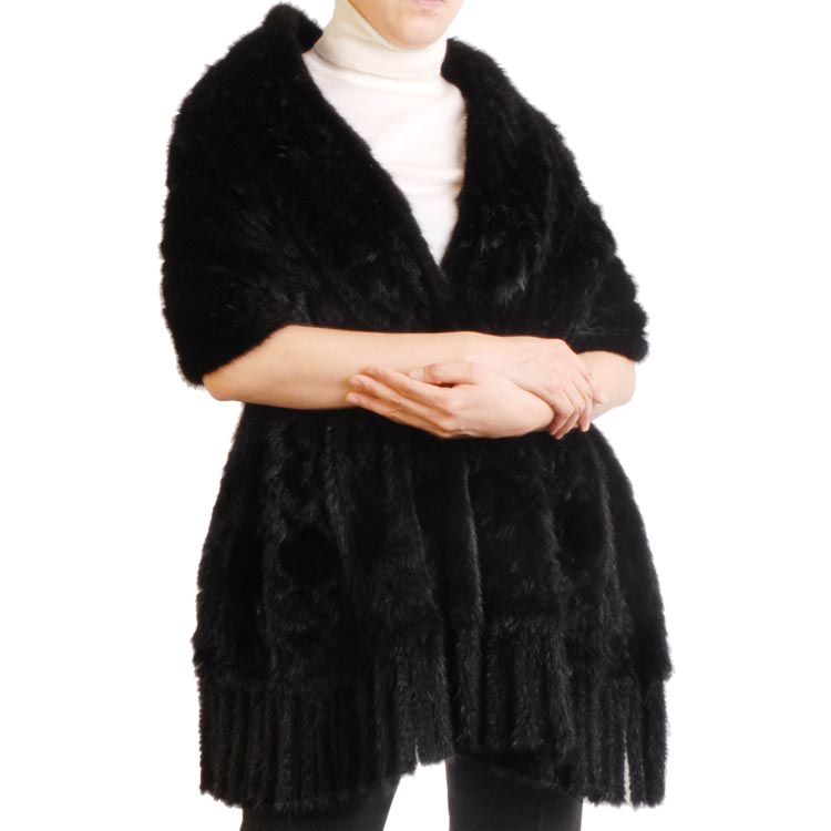 楽天市場】【40%offクーポン】ブラック ミンク 編み込み ストール 毛皮