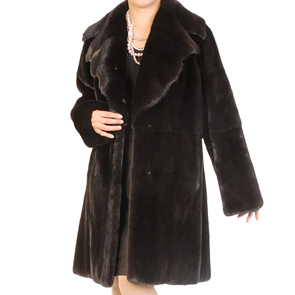 楽天市場】【期間限定価格】スカンブラックミンクコート テーラード