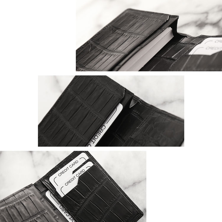 楽天市場】クロコダイル 名刺入れ 日本製 無双 一枚革 通しマチ メンズ