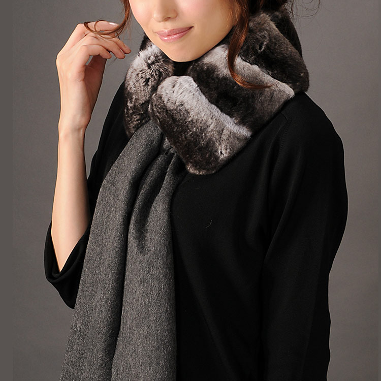 楽天市場】【4h限定20%off】チンチラ ファー マフラー 通し ナチュラル