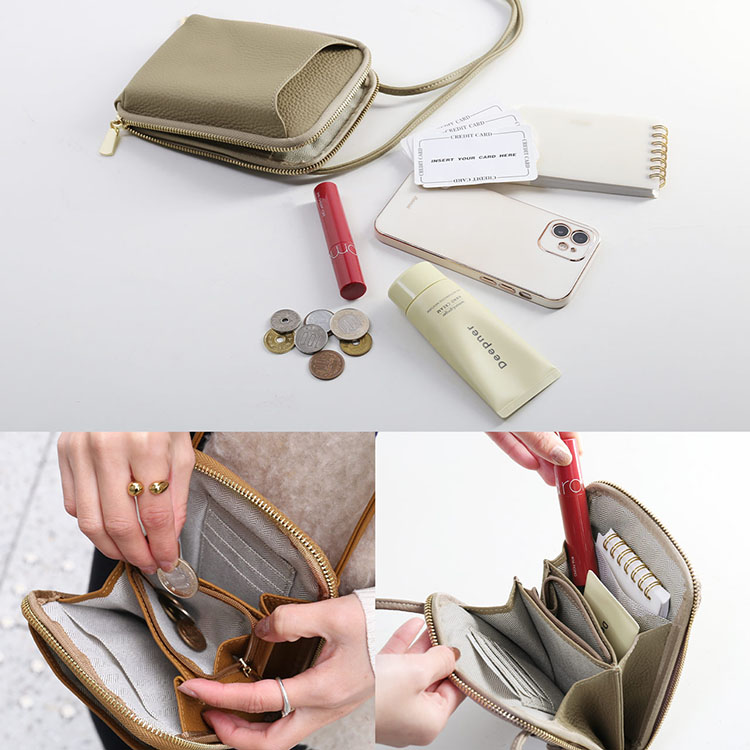 楽天市場】スマホポーチ 本革 レディース お財布ショルダー スマホ