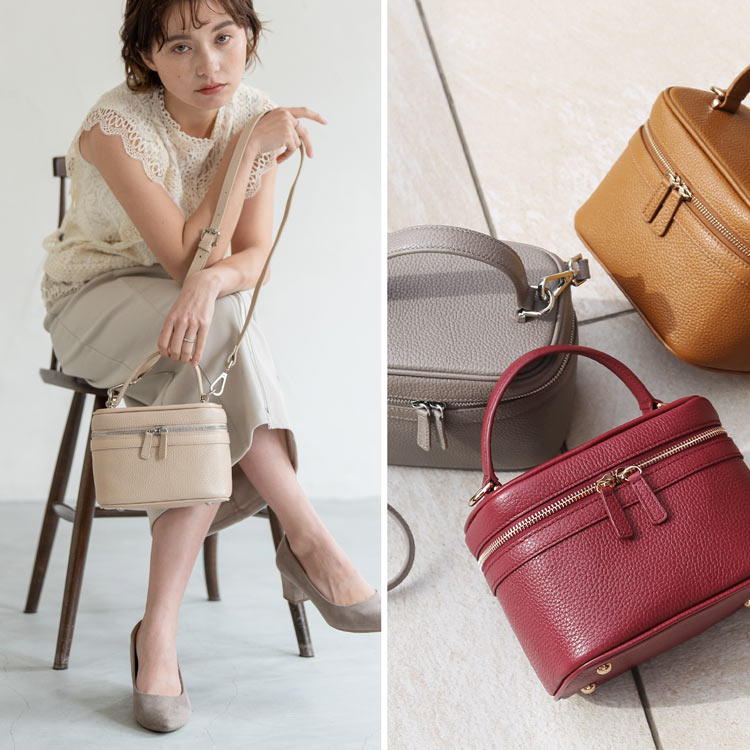 楽天市場】【4h限定20%off】バニティバッグ 本革 ショルダーバッグ