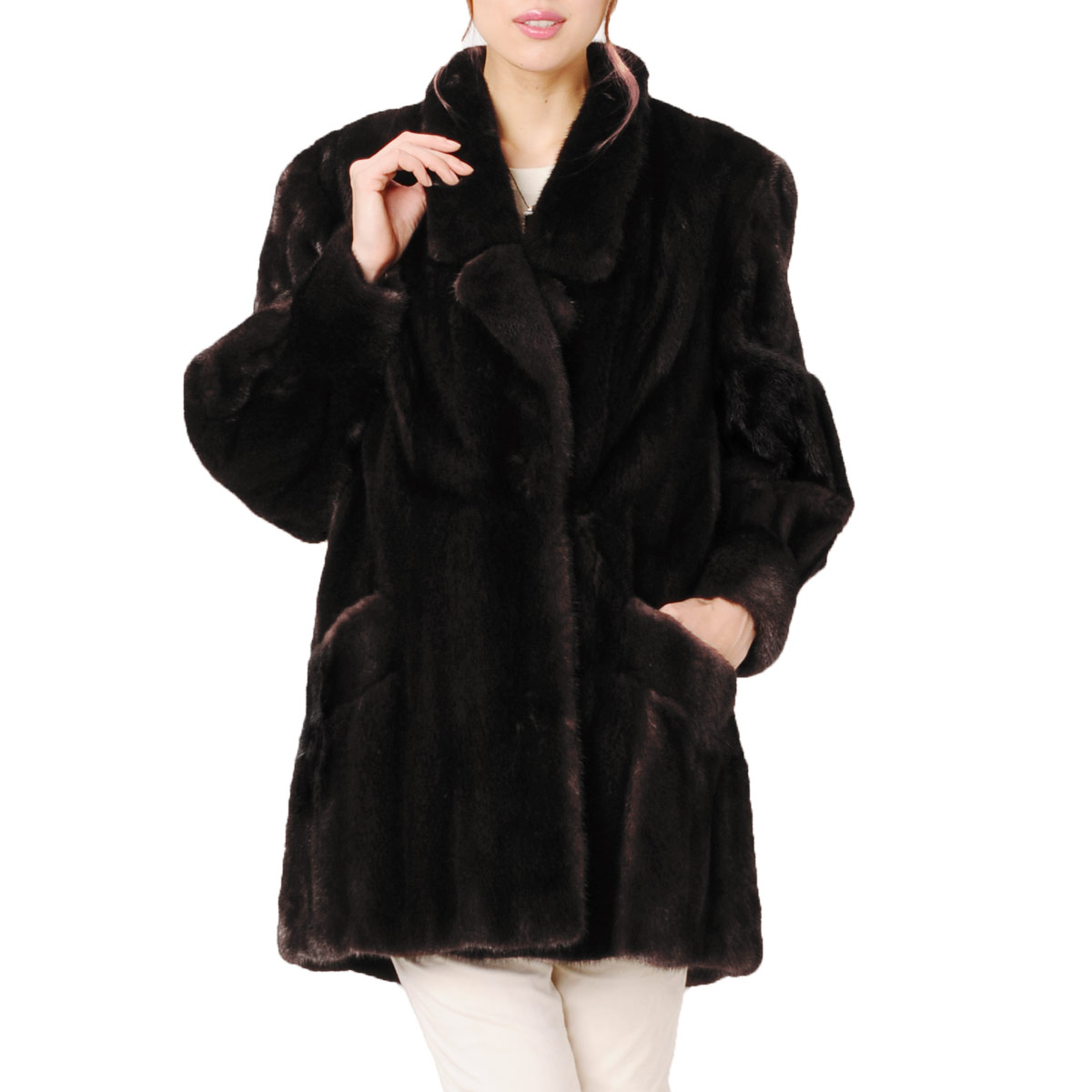 楽天市場】【40%offクーポン】ブラックグラマミンク ハーフコート