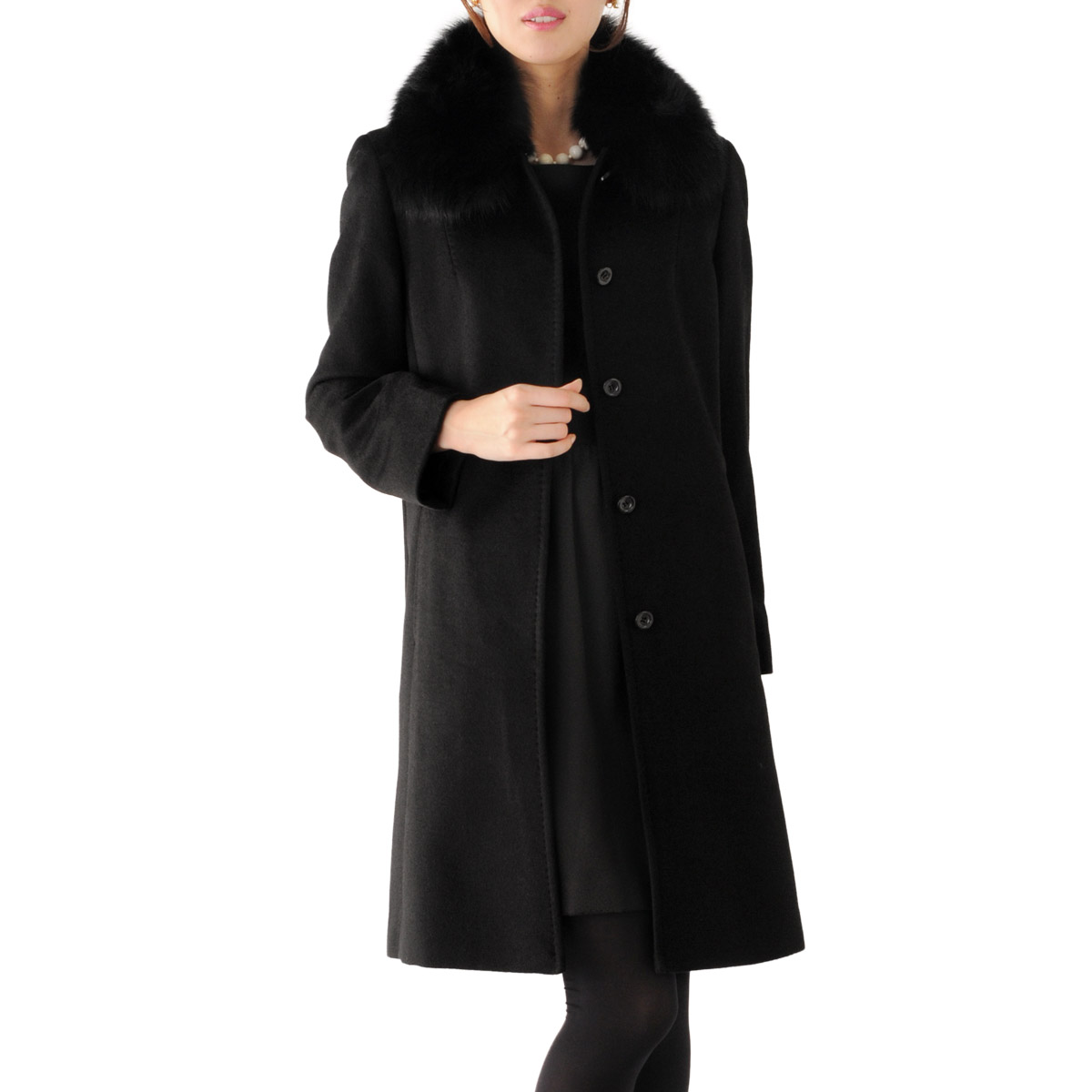 楽天市場】【10%offクーポン】カシミヤ100％ ロングコート フォックス