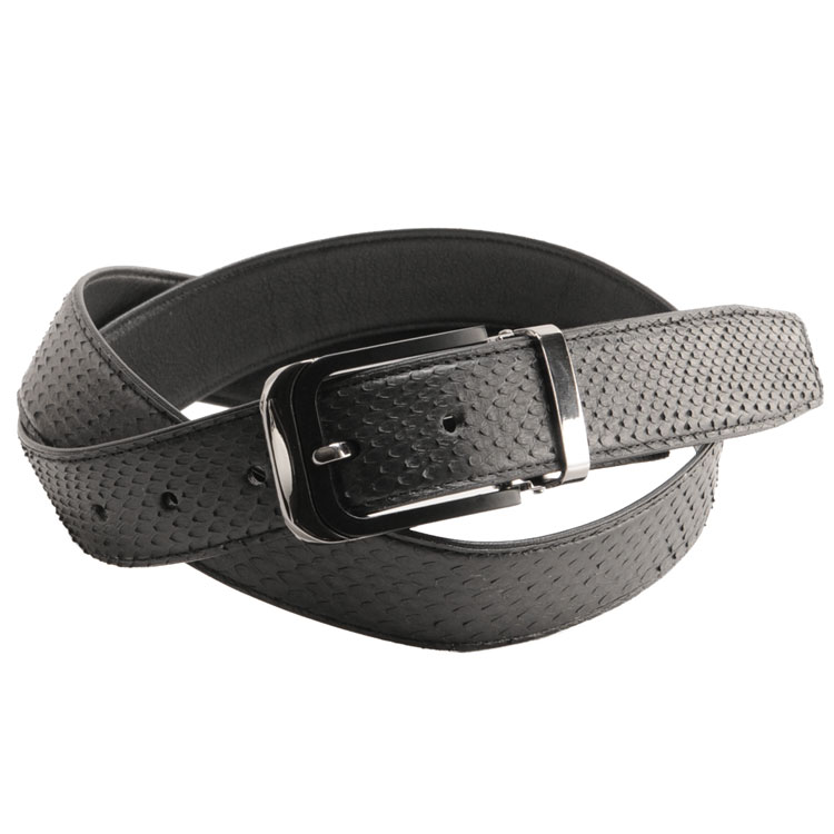 楽天市場】パイソン ベルト メンズ 本革 バックル ブラックニッケル