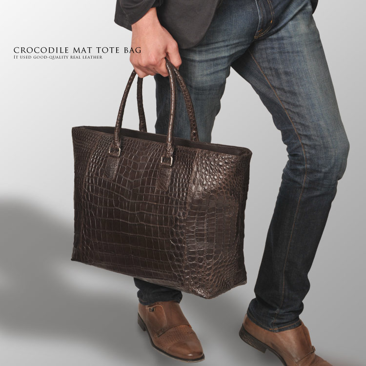 楽天市場】クロコダイル トートバッグ マット メンズ センター取り