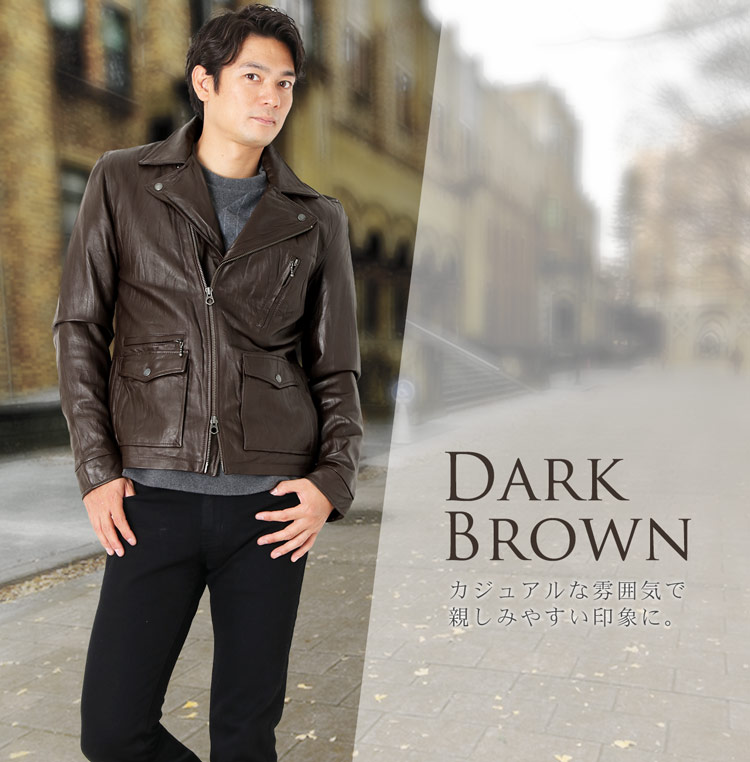 楽天市場】ラムレザー ライダース ジャケット メンズ 秋冬 ダブル シワ