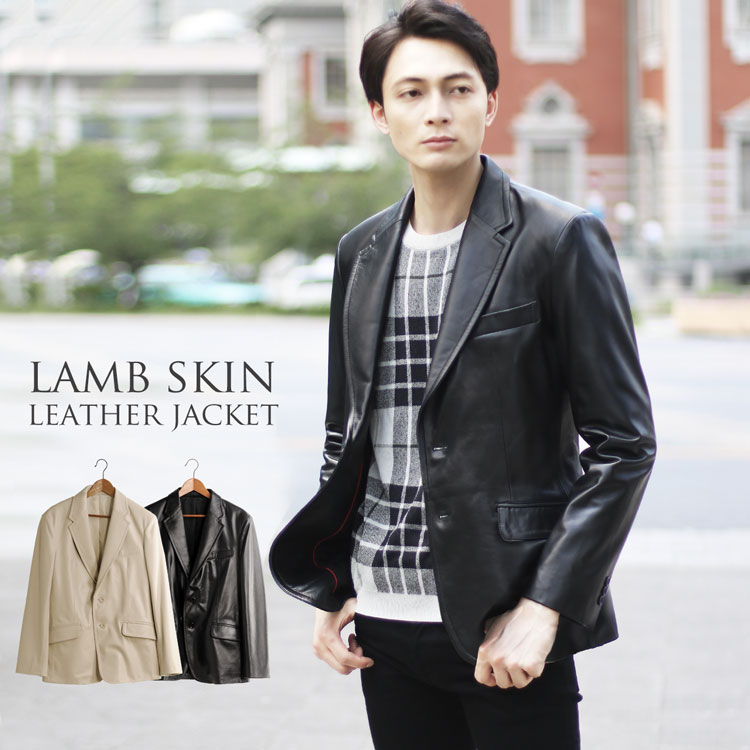 楽天市場】メンズ ラム レザー テーラード ジャケット 春アウター 2つ