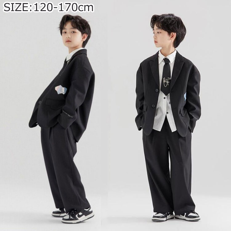楽天市場】入学式 卒業式 スーツ 男の子 セットアップ ブラック