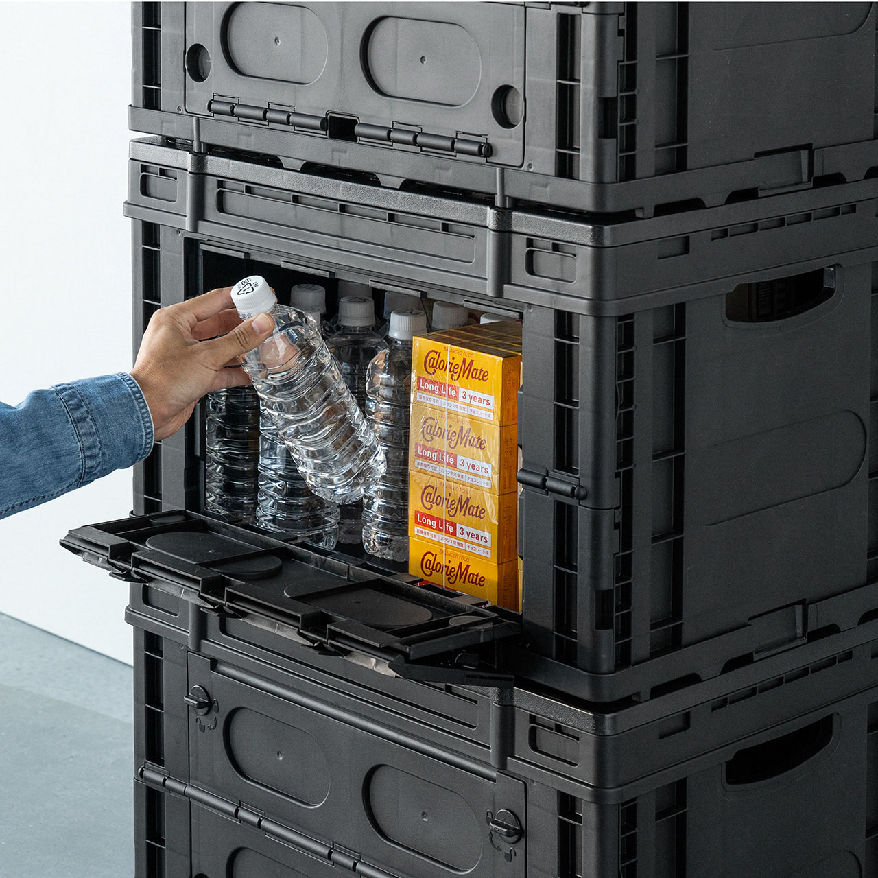 楽天市場】折りたたみコンテナ オリコン 横から出せる 横開き 容量65L