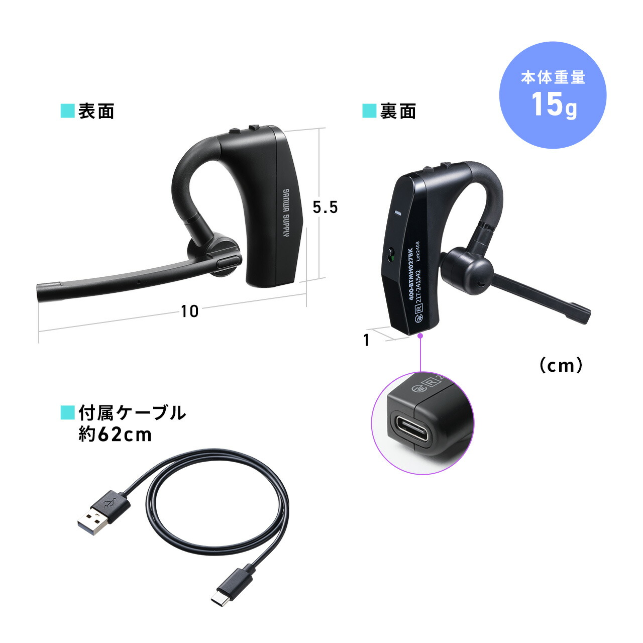 楽天市場】【楽天1位受賞】Bluetoothヘッドセット 片耳 オープンイヤー