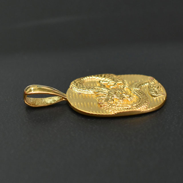 楽天市場】K24 純金 ドラゴン ペンダントトップ 27615【新品