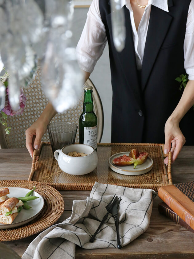 楽天市場】≪10％OFF≫ ラタン ガラストレー ナチュラル L BAOLGI