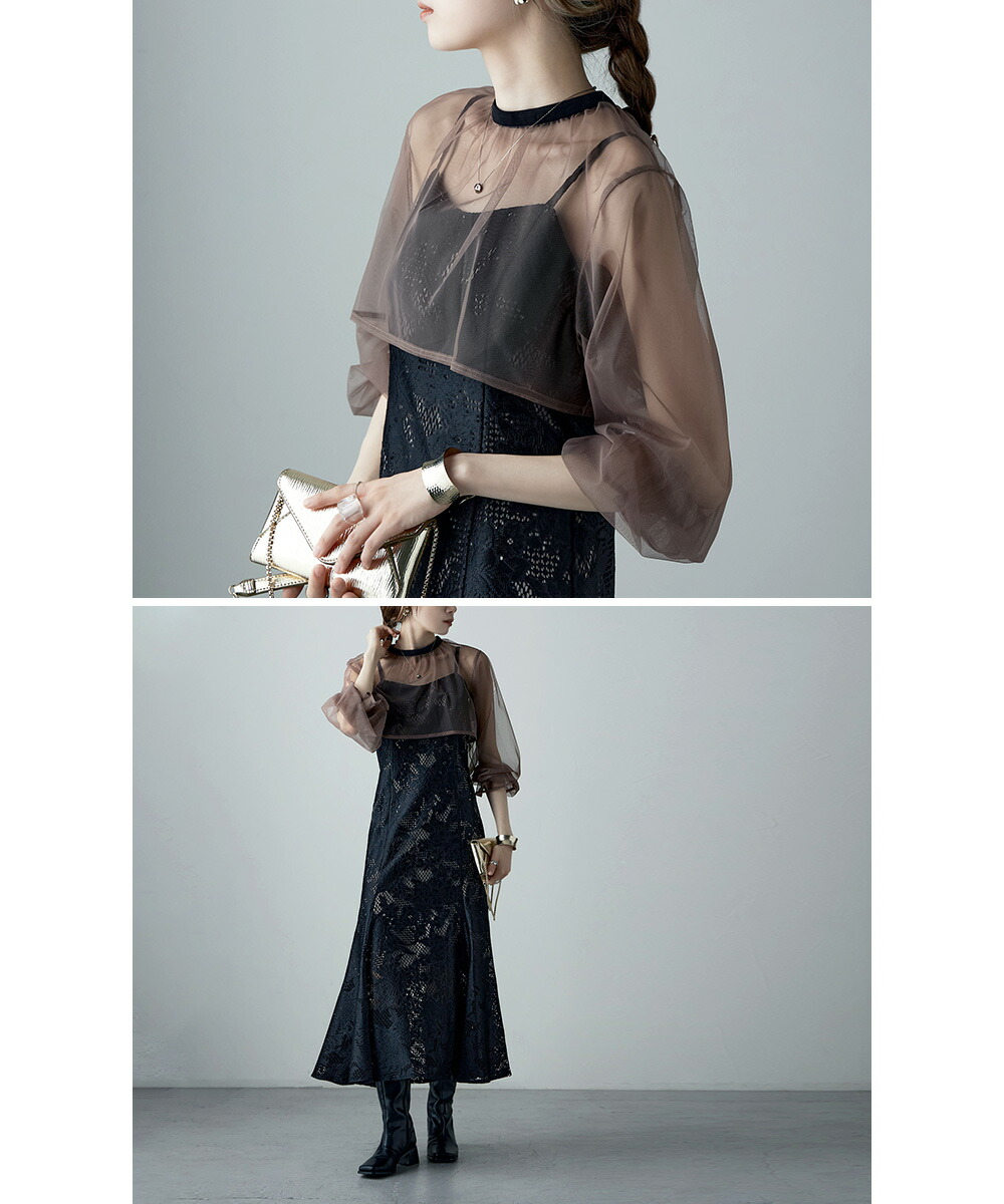 楽天市場】3wayシフォンボレロ&レースキャミドレス ワンピース ワンピ