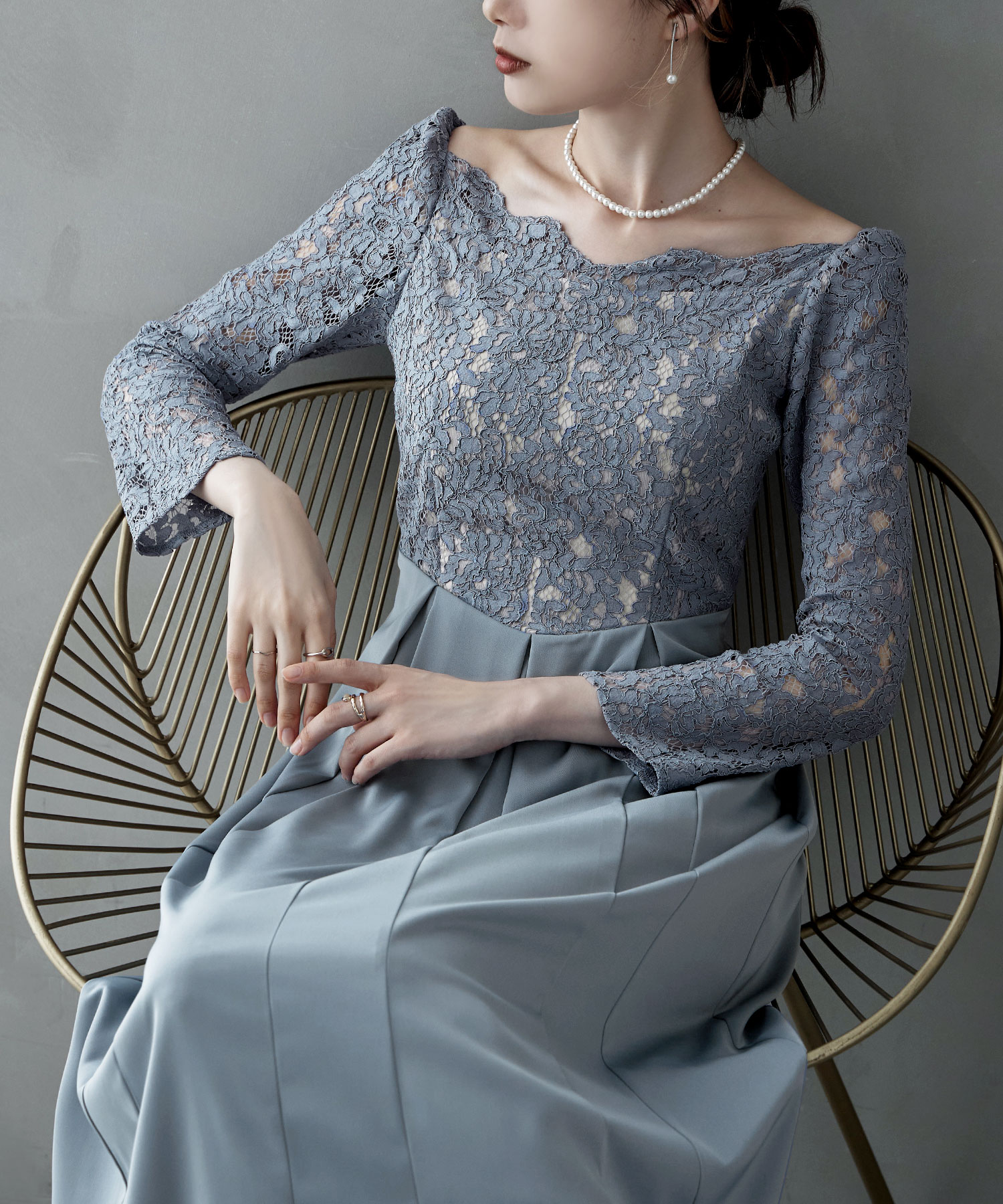 etoll バレエネックスカラップレースドレス