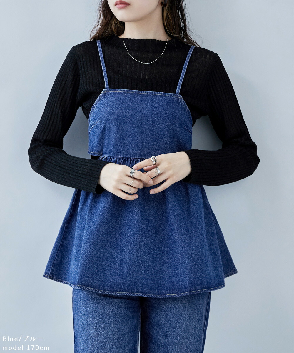 楽天市場】デニムバックレースアップキャミソール レディース トップス