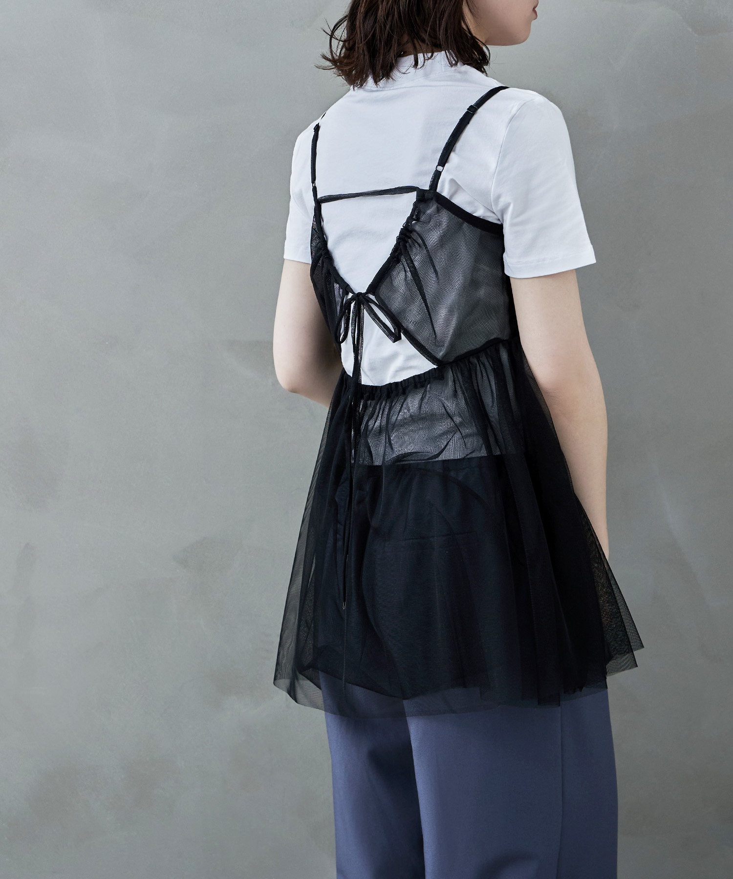 楽天市場】バックリボンチュールキャミソール トップス レディース