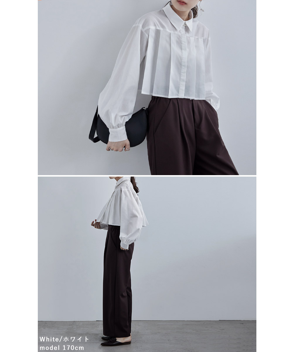 楽天市場】タックプリーツボリュームスリーブシャツ トップス 長袖