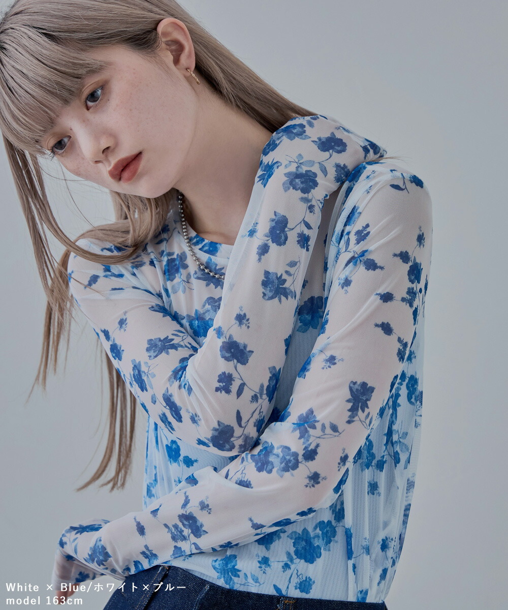 楽天市場】ローズプリントシアートップス トップス カットソー 長袖 花