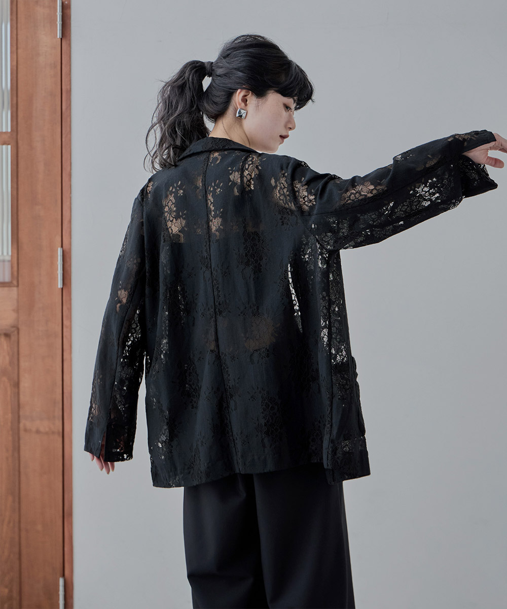 楽天市場】フラワーレーステーラードジャケット アウター トップス