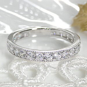 楽天市場】pt900【1.0ct】ダイヤモンド ミル打ち フルエタニティリング