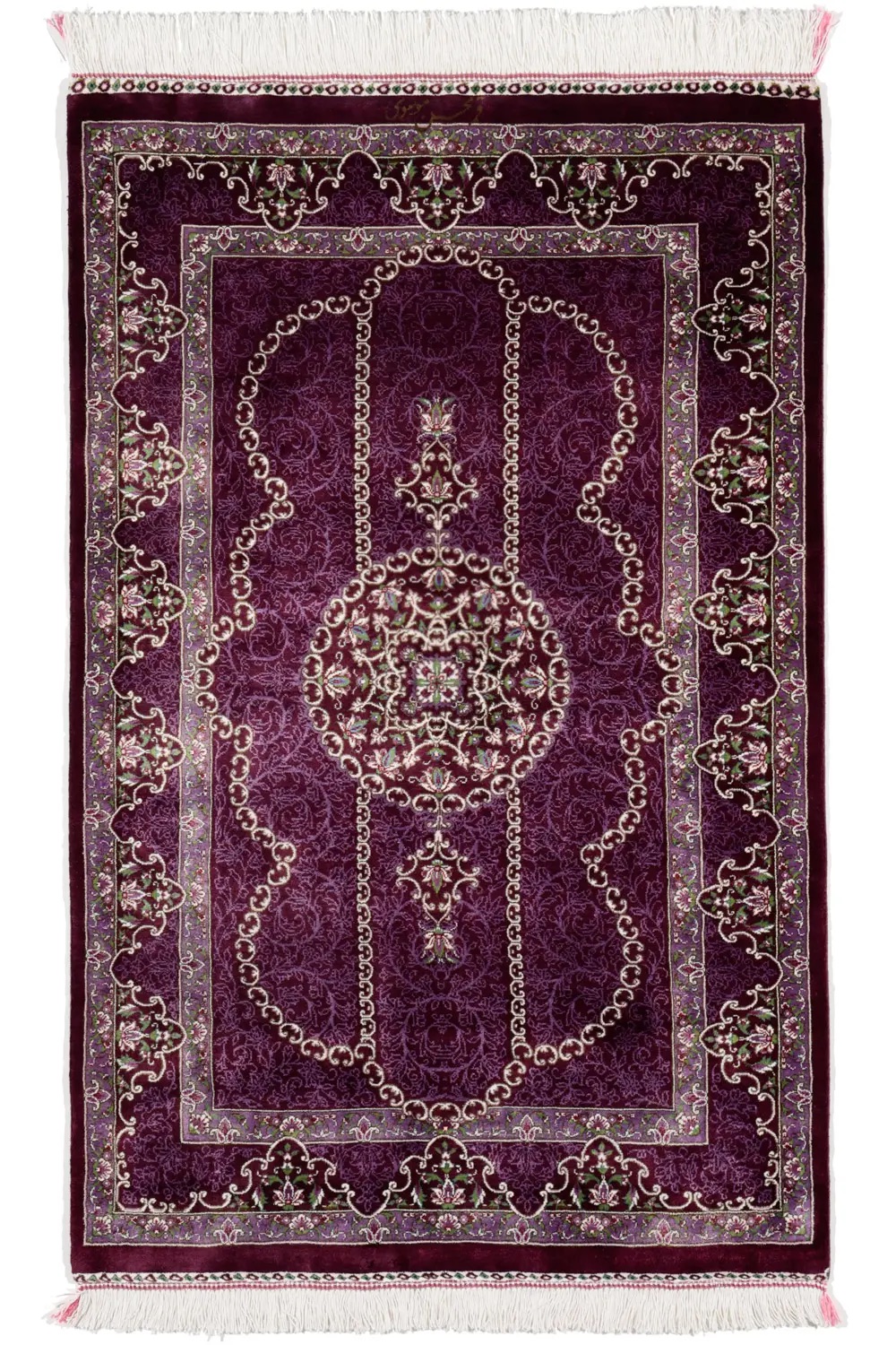 楽天市場】ペルシャ絨毯 クム産 ムサビ工房 シルク 約60cm x 95cm 玄関