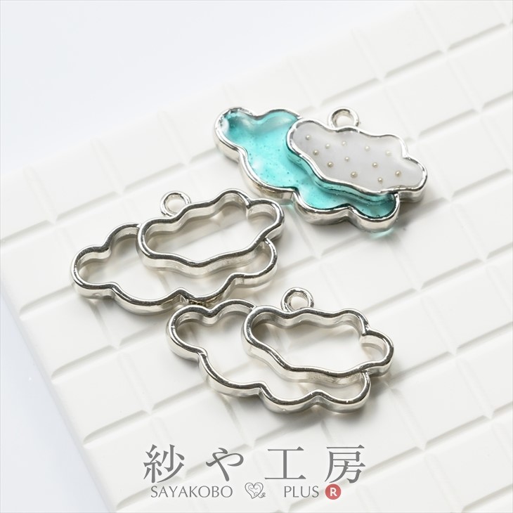 楽天市場】空枠 フレーム 雲 カン付 アクセサリー パーツ シルバー