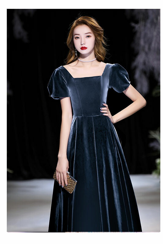 楽天市場】カラードレス ウェディングドレス ベロア ベルベット ブルー