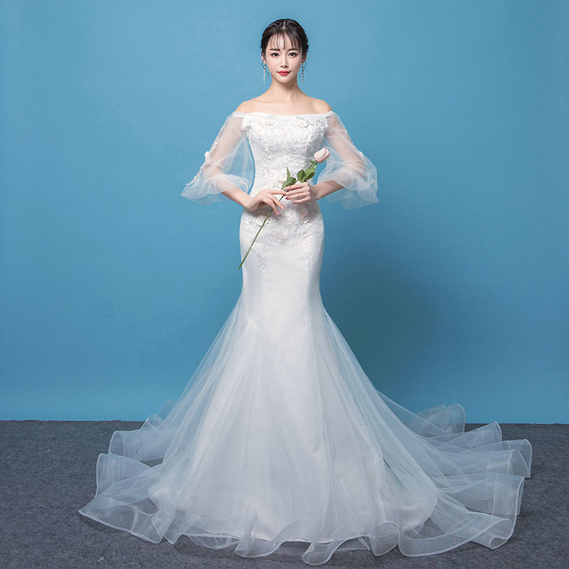 楽天市場】豪華 マーメイドライン ウェディングドレス オフショルダー