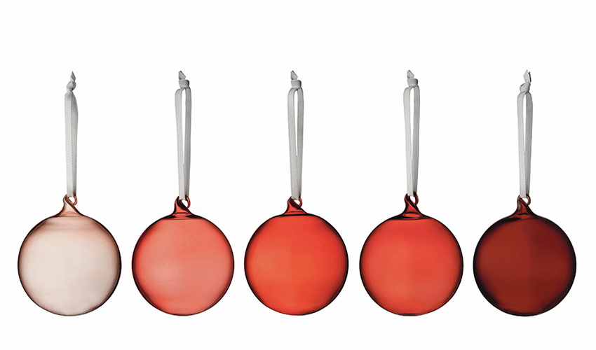 イッタラ オーナメントボール 赤 クリスマス 8cm スコープ 2個セット