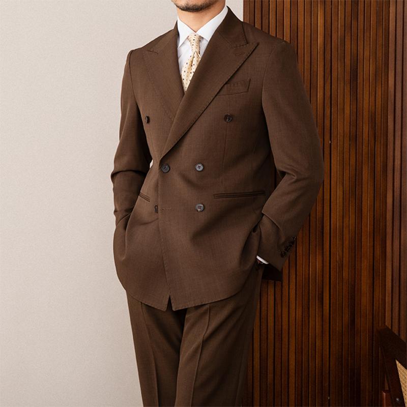 楽天市場】ブラウン（シングル/ダブルボタンダブル）（スーツ