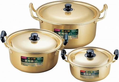 楽天市場】/ 即納 / しゅう酸 実用鍋 16cm 日本製 アカオ アルミ 両手