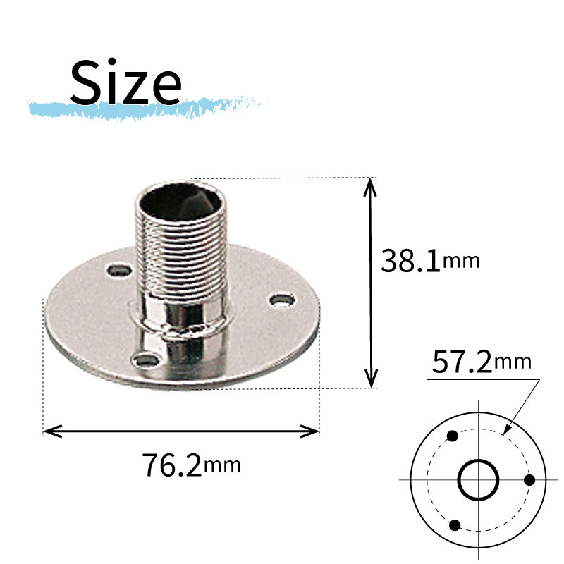 楽天市場】固定式 アンテナベース 329517-1 | 1”×14ネジ山 テレビ