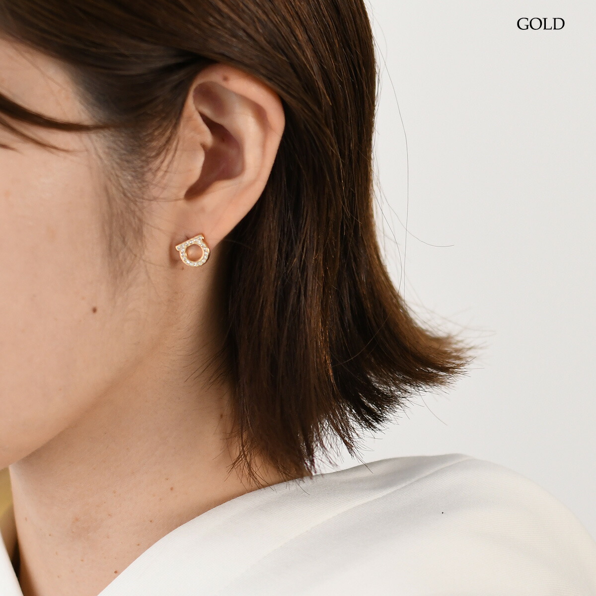 楽天市場】FERRAGAMO フェラガモ ガンチーニ クリスタル ピアス 760123