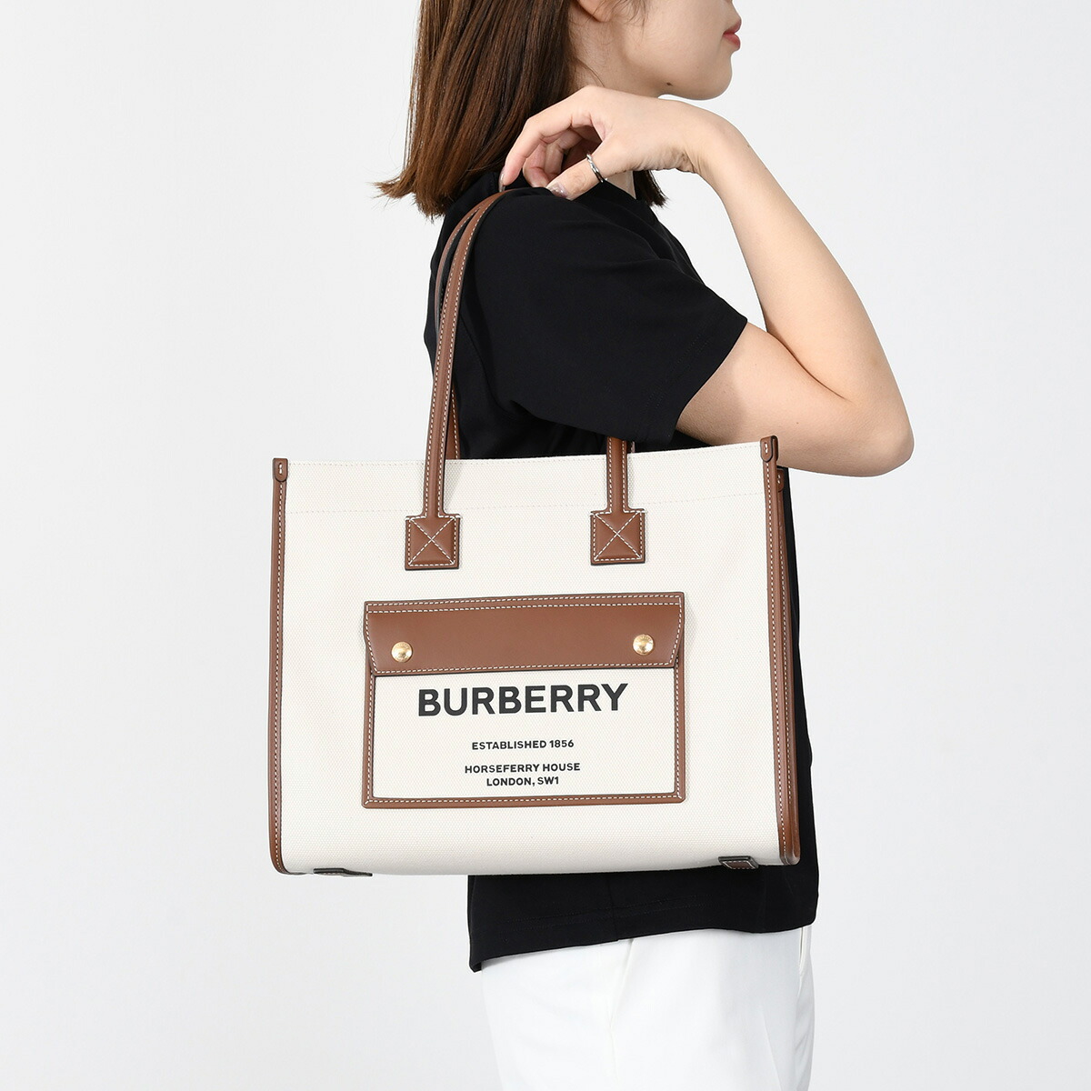 楽天市場】BURBERRY バーバリー トートバッグ フレヤトート キャンバス