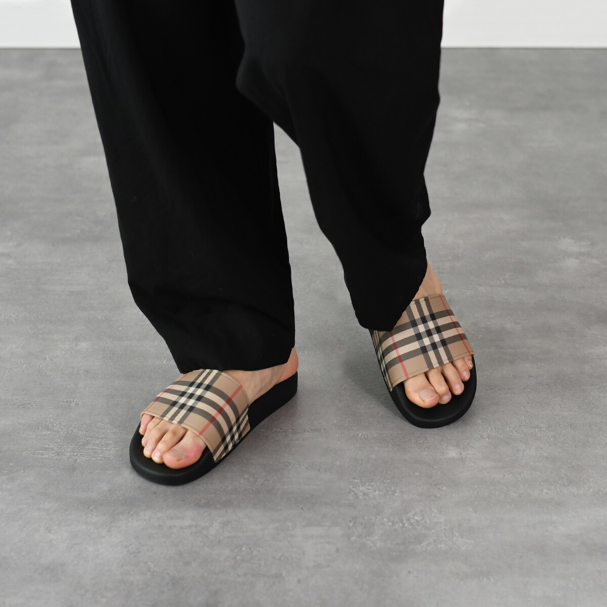楽天市場】BURBERRY バーバリー シューズ チェック スライド サンダル
