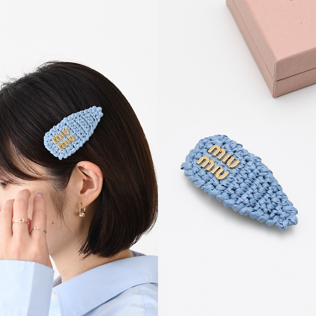 楽天市場】MIU MIU ミュウミュウ ヘアアクセサリー クリップ アクセ