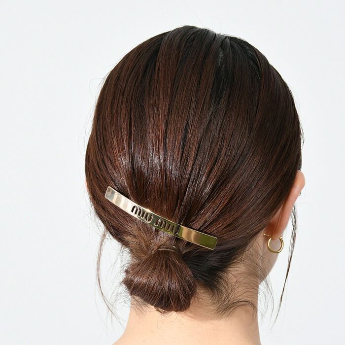 楽天市場】MIU MIU ミュウミュウ アクセサリー バレッタ メタルロゴ