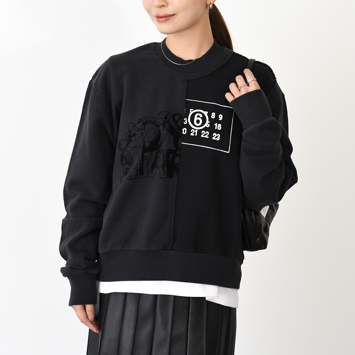 MM6 Maison Margiela シルバーライン スウェット ブラック MM6 Maison