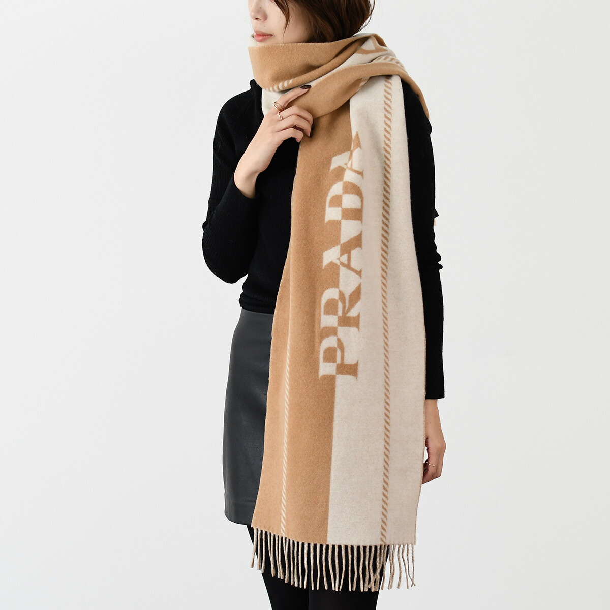 楽天市場】PRADA プラダ マフラー ジャカードロゴ入り スモール ウール