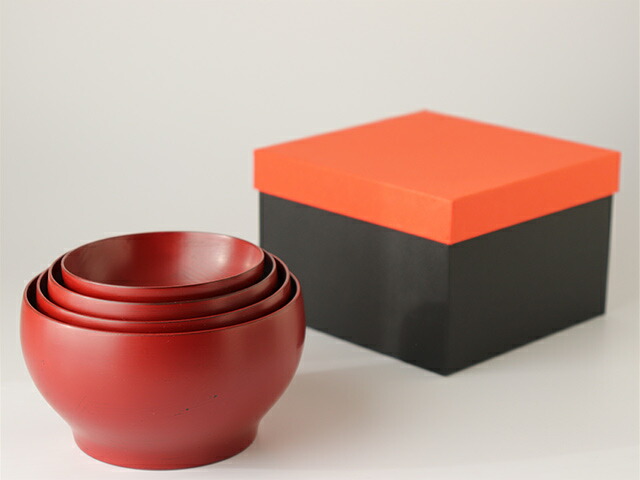 楽天市場】四つ椀応量器 ( 木製 ) 刷毛根来 山岸厚夫 うるし工房錦壽