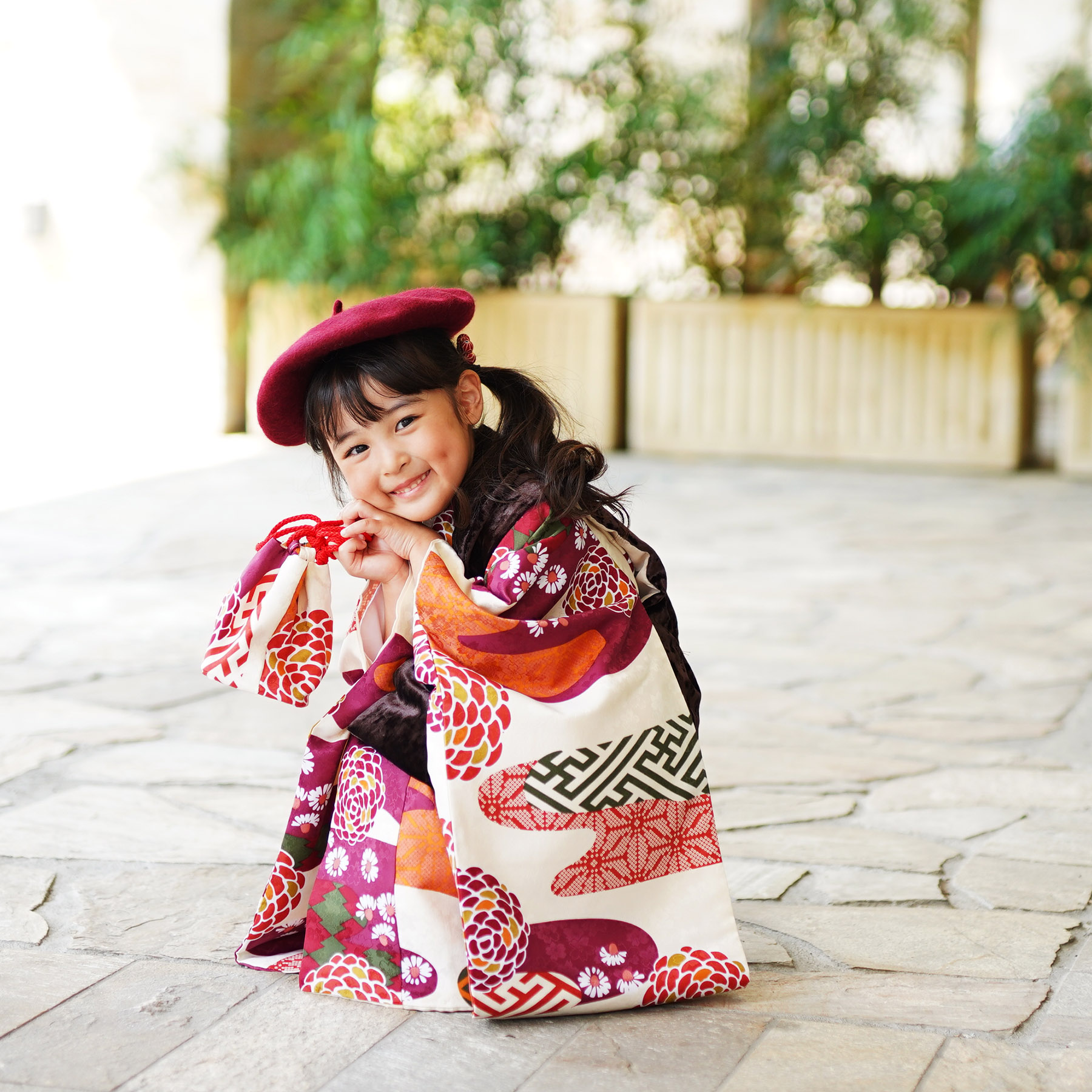七五三 3歳 女の子 着物フルセット ニコアンティーク レンタル】七五三 3歳 着物 ニコアンティーク 女の子 被布セット 子供